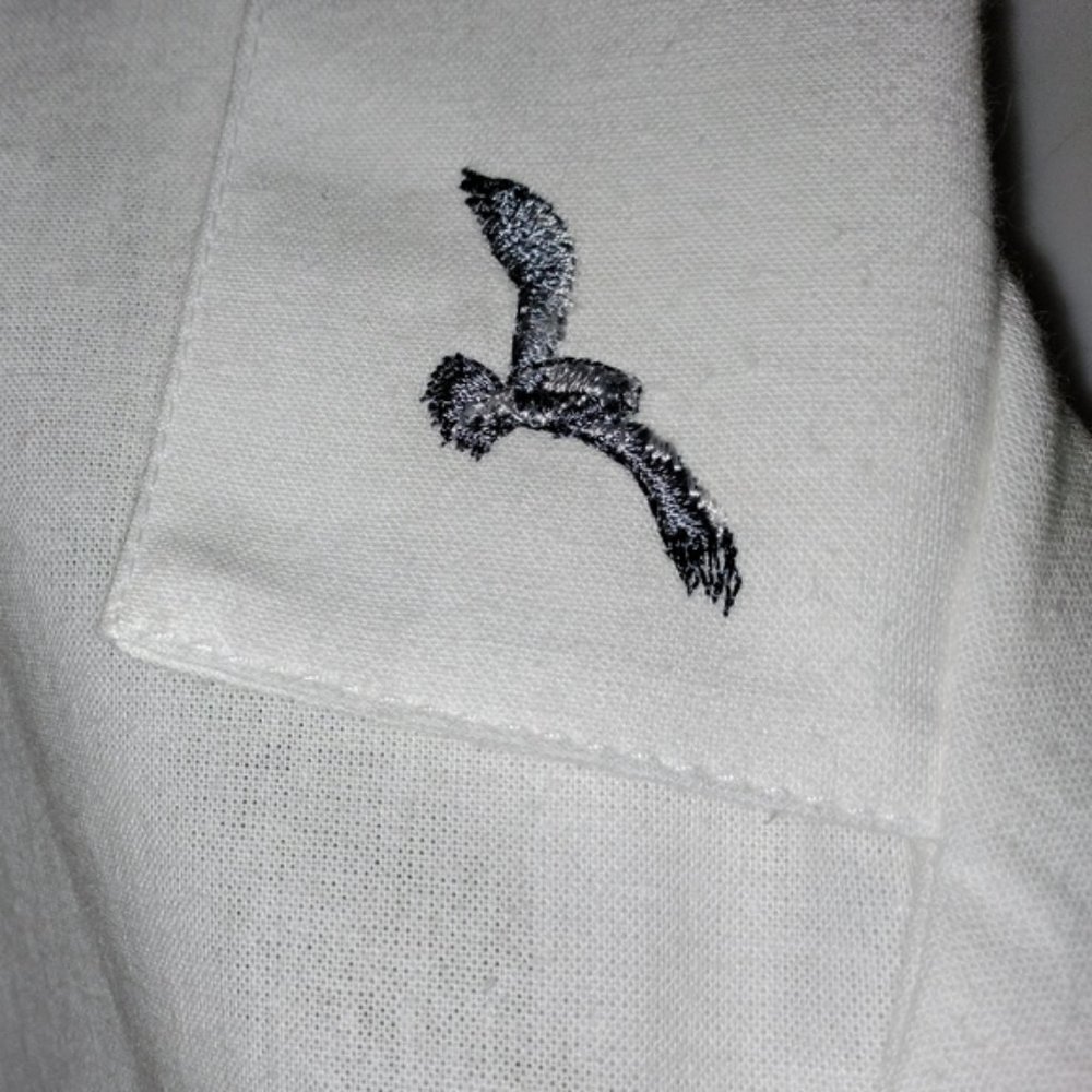 Beach Theme Button Up Shirt White Short Sleeve Size 2X - Picture 3 of 5